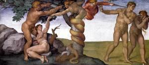 Michelangelo - The Fall and Expulsion from Garden of Eden 1509-10