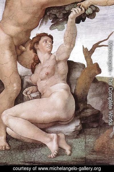 Michelangelo - The Fall and Expulsion from Garden of Eden (detail-6) 1509-10
