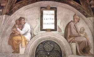 Michelangelo - Zerubbabel - Abiud - Eliakim 1511-12